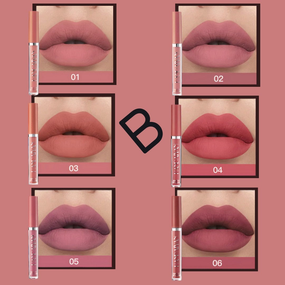 💄✨ Sexy Velvet Lips: Paleta Mate de 6 Colores de Larga Duración✨💄