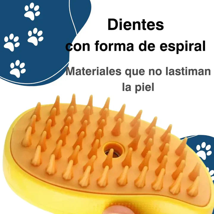 PetSpa SteamPro - Cepillo a Vapor de Agua para Mascotas | Limpia, Desenreda y Suaviza el Pelaje