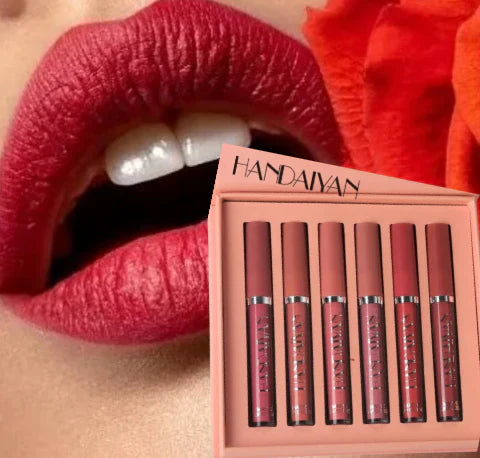 💄✨ Sexy Velvet Lips: Paleta Mate de 6 Colores de Larga Duración✨💄