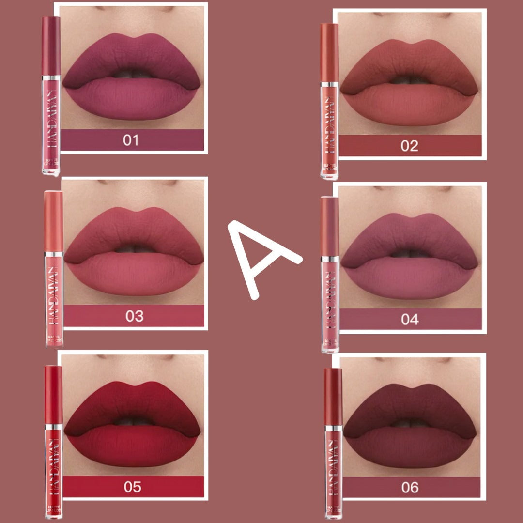 💄✨ Sexy Velvet Lips: Paleta Mate de 6 Colores de Larga Duración✨💄